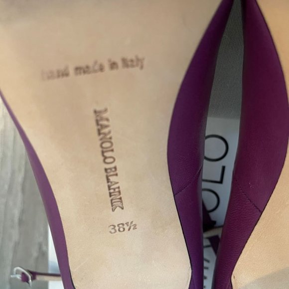 Manolo Blahnik 105MM BB Ankle Strap Pump 38.5 - Picture 4 of 5